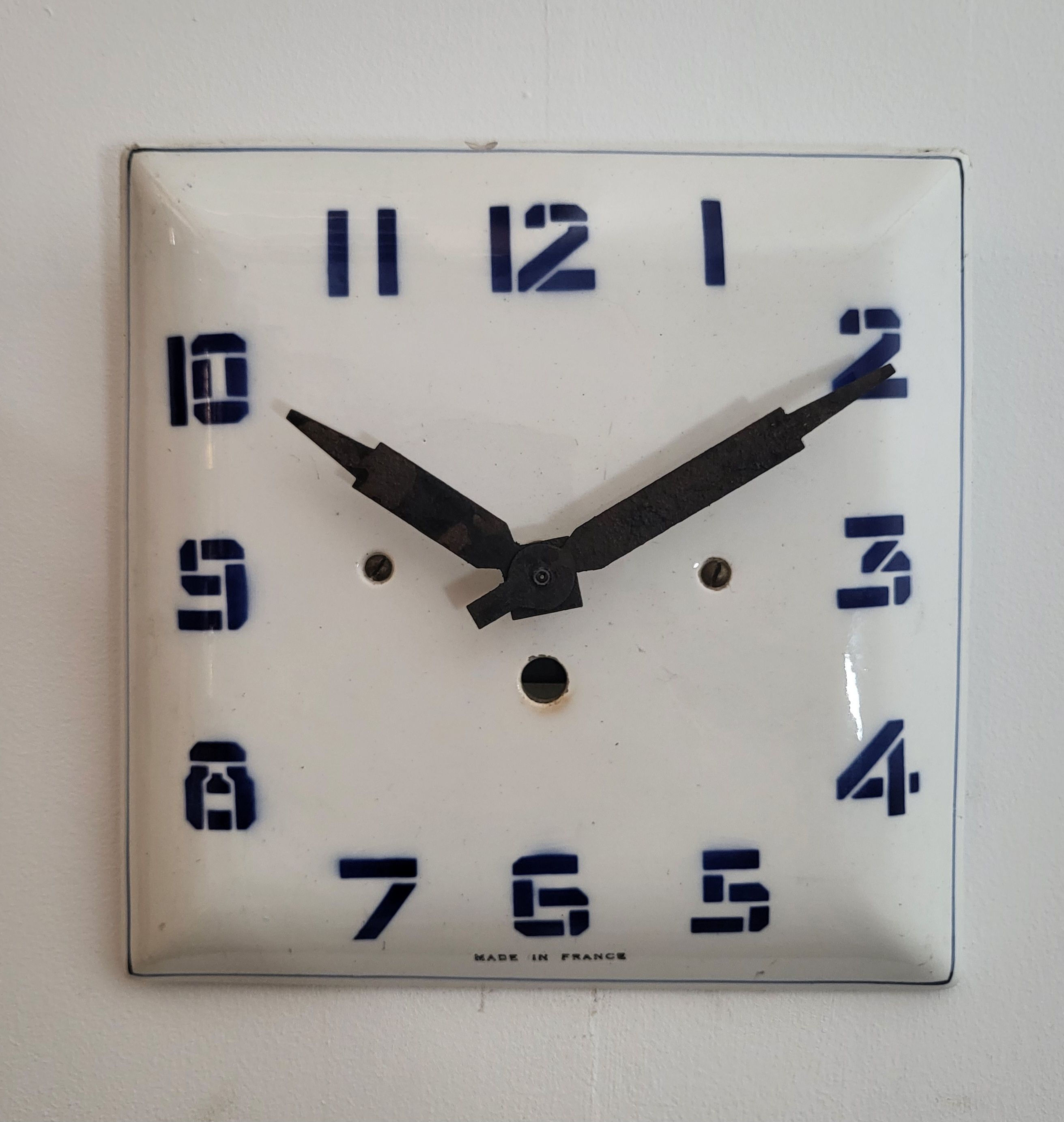 フランス アンティーク 1930年代 HBCM 磁器 壁掛け時計 ,creil montereau