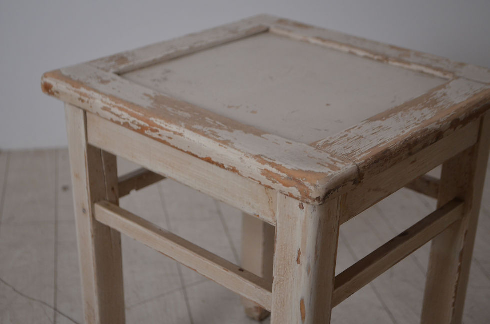 Miniature : フランス アンティーク　木製   スツール ミルクペイント Shabby chic シャビー イ