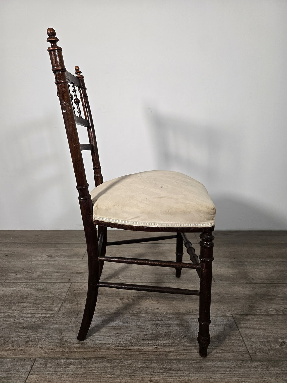 Miniature : フランス アンティーク   木製 チェアー　ホワイト　可愛い椅子　絵になる椅子　お洒落な椅子　ショップディスプレー