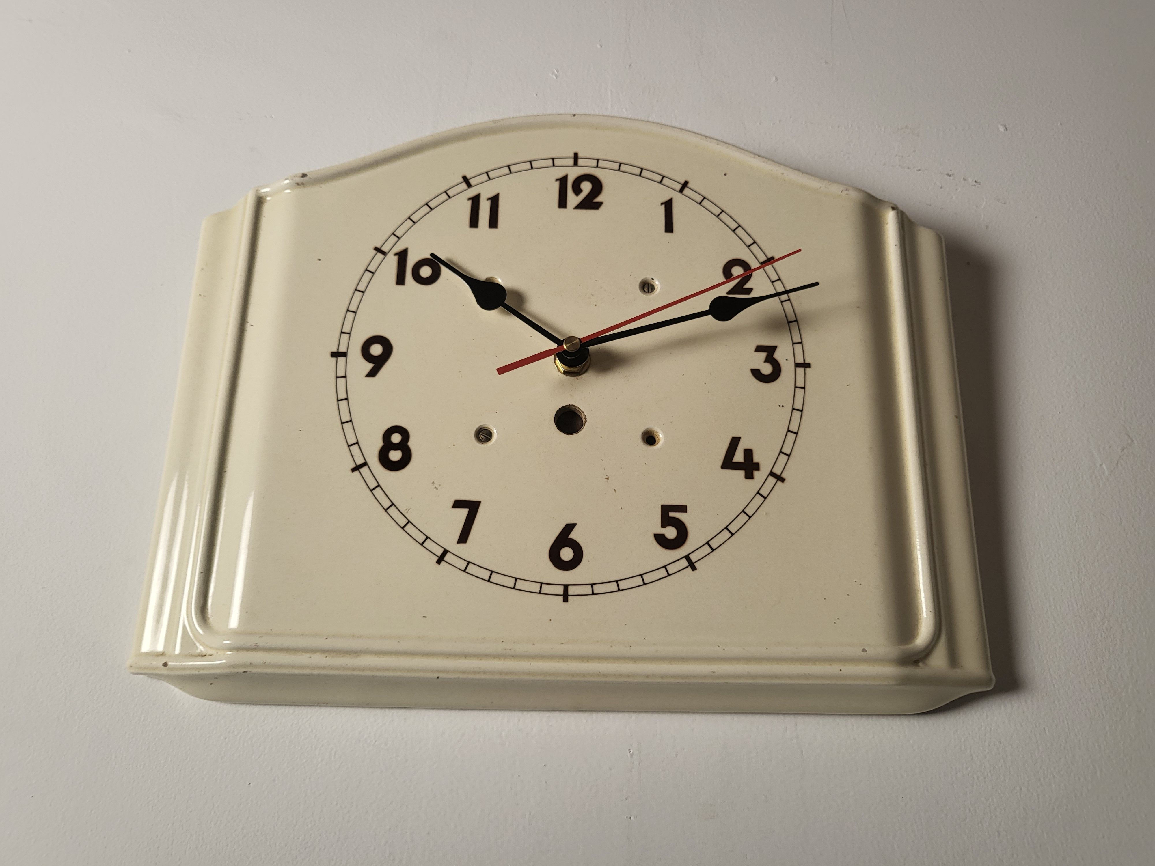 フランス アンティーク  磁器 壁掛け時計.