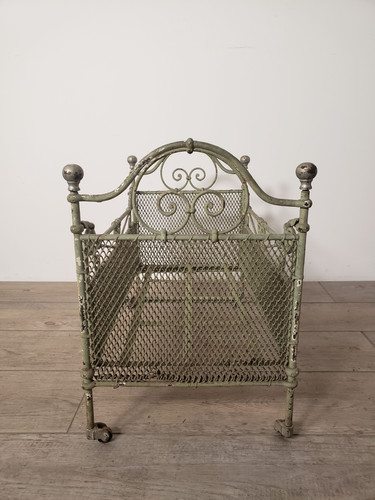 フランス アンティーク アイアン ベッド ベビーベッド ペット用bed お