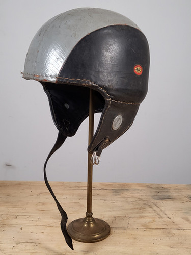 フランス ヴィンテージ ヘルメット グレー＆ブラック バイク好き