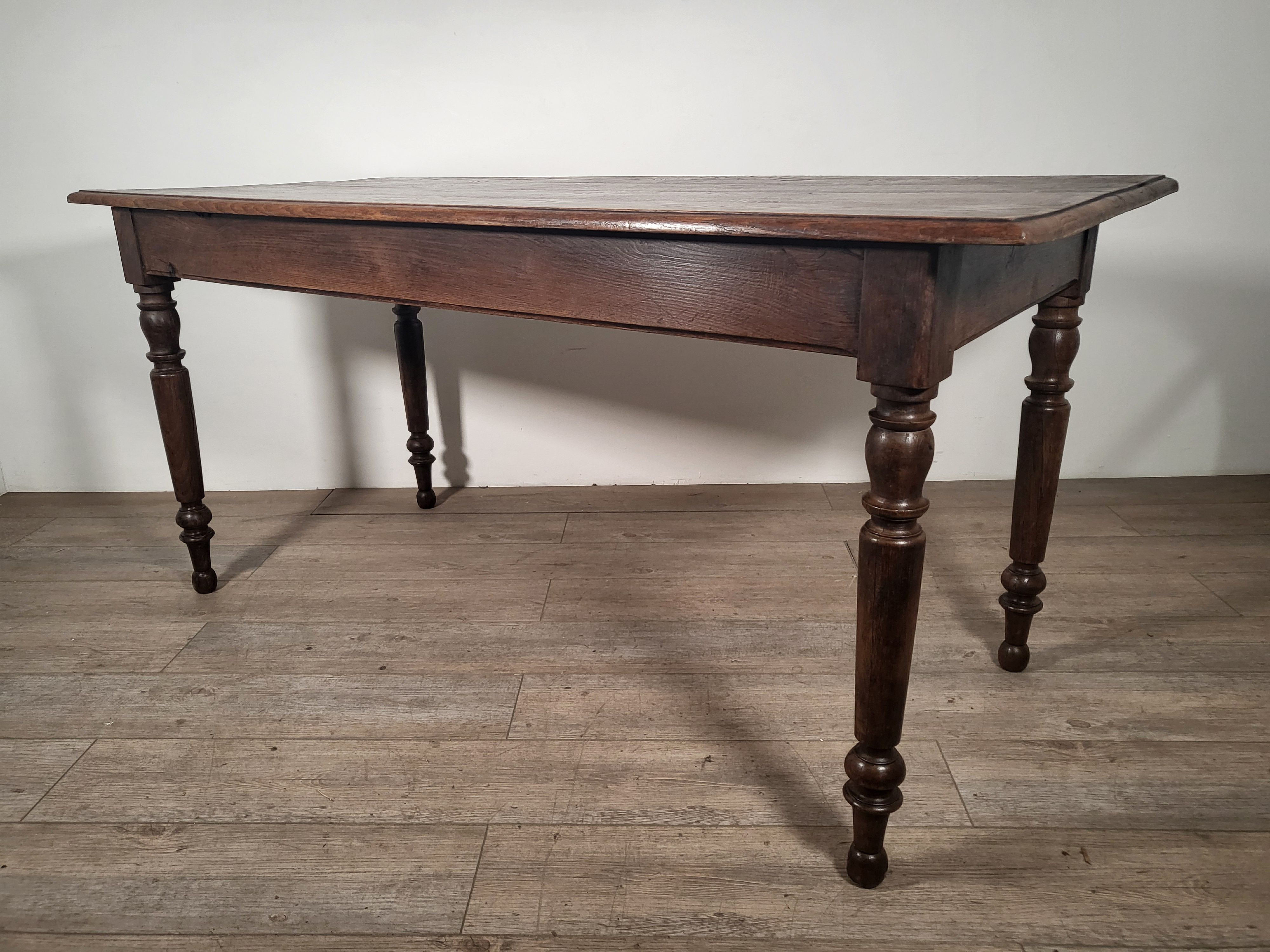 フランス アンティーク オーク製のテーブル ダイニングテーブル　美パティナ　お洒落なテーブル　存在感　ショップディスプレ　店舗什器