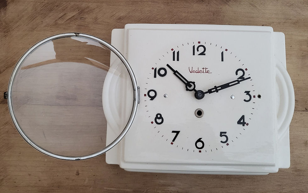 Miniature : フランス アンティーク  1930年代 VEDETTE 磁器 壁掛け時計  ,jaz ,brille