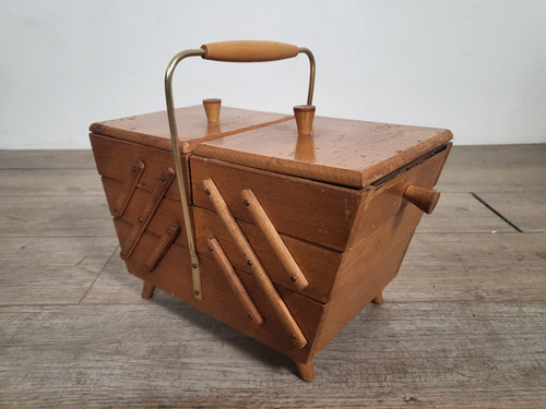 フランスアンティーク お針子箱 ソーイングボックス トラヴァイユーズ