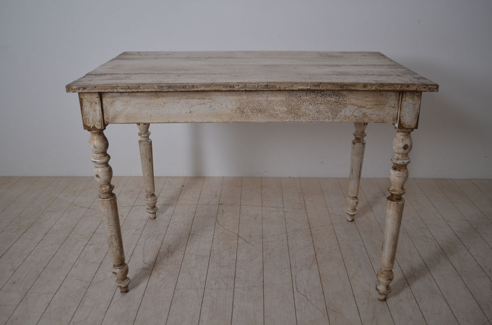 Miniature : フランス アンティーク アトリエ  木製の テーブル   ミルクペイント Shabby chic シャビー