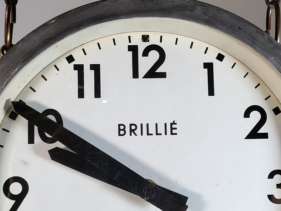 Miniature : フランス アンティーク BRILLE 社インダストリアル クロック 両面時計/壁掛け時計/店舗什器/ビンテージ