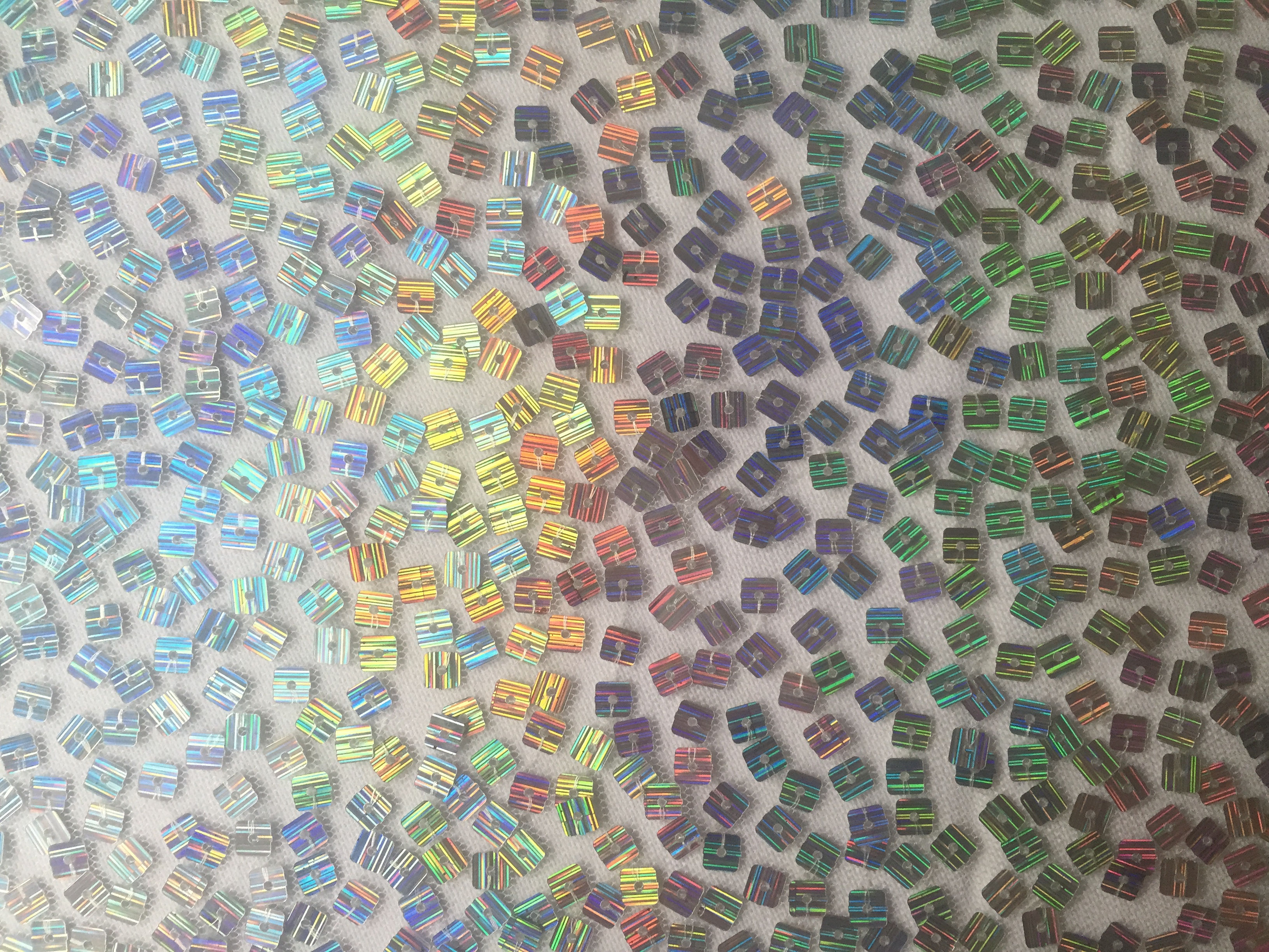 SALE! Iridescent Silver Sequin Tablecloth 132"