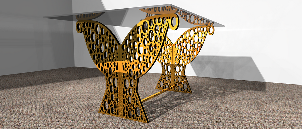 Miniatura: Table rectangulaire 2 pieds droits : Cerclum