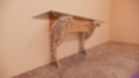 Console murale 2 tiroirs "Jungle Palme"