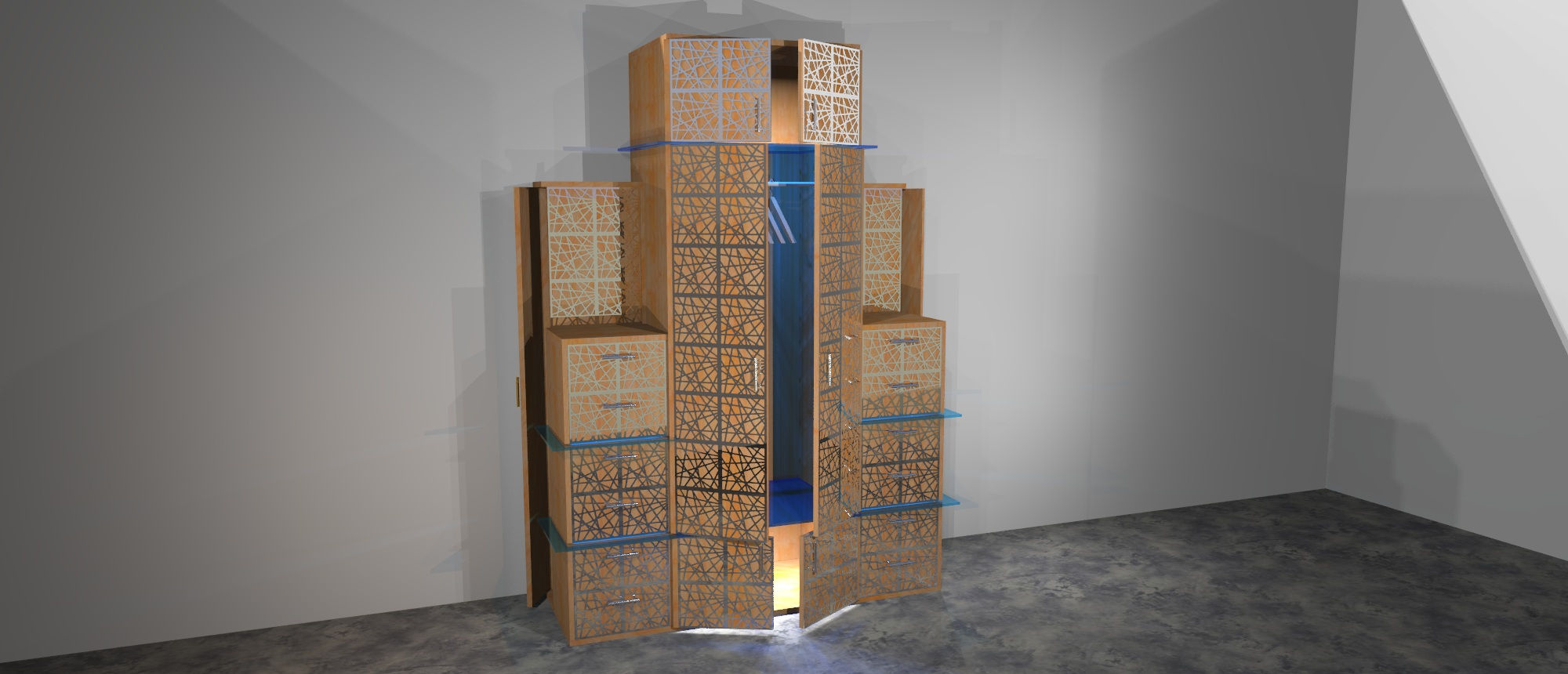 Grande Armoire Penderie "Triangulation"