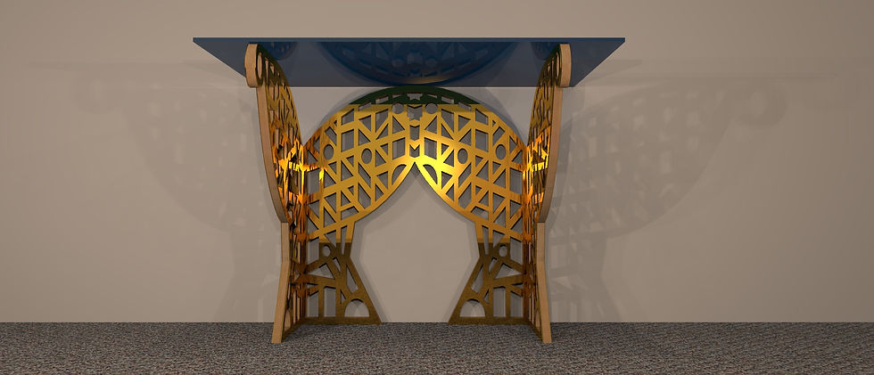 Thumbnail: Console droite 3 pieds "Art Deco"