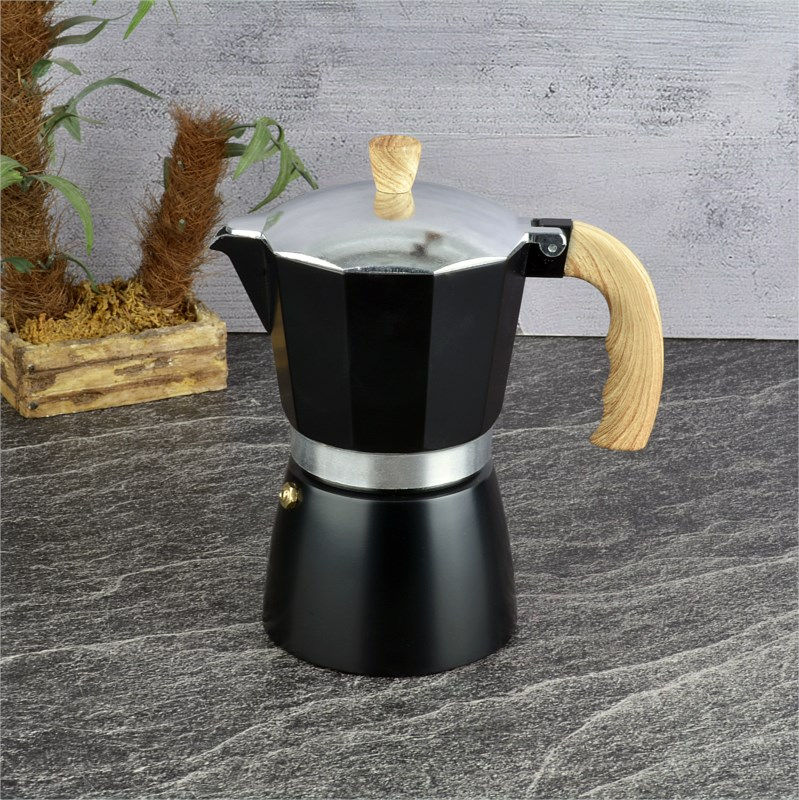 Moka Pot Siyah 6 Fincanlık