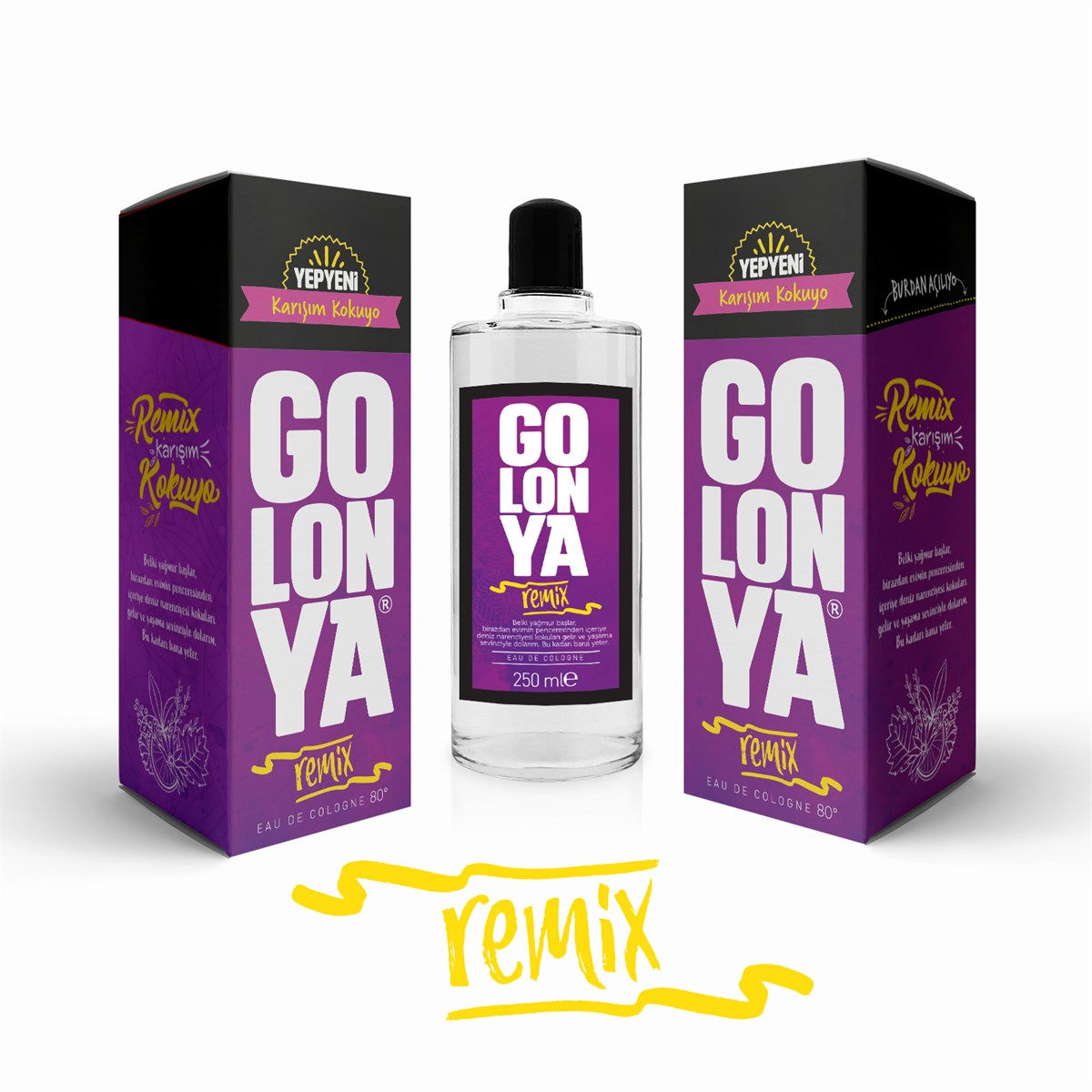 Golonya Remix Karışım Kokusu 250 ml Kolonya