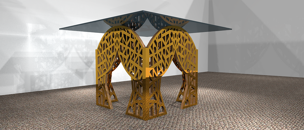 Thumbnail: Table carrée 4 pieds droits - Art Déco