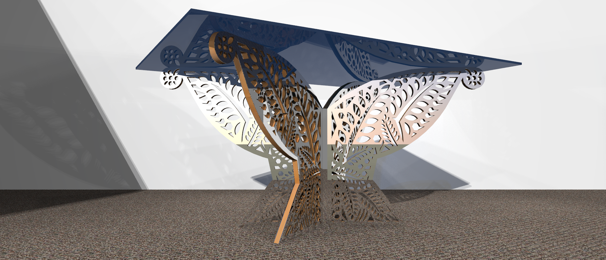 Table rectangulaire 4 pieds obliques Jungle