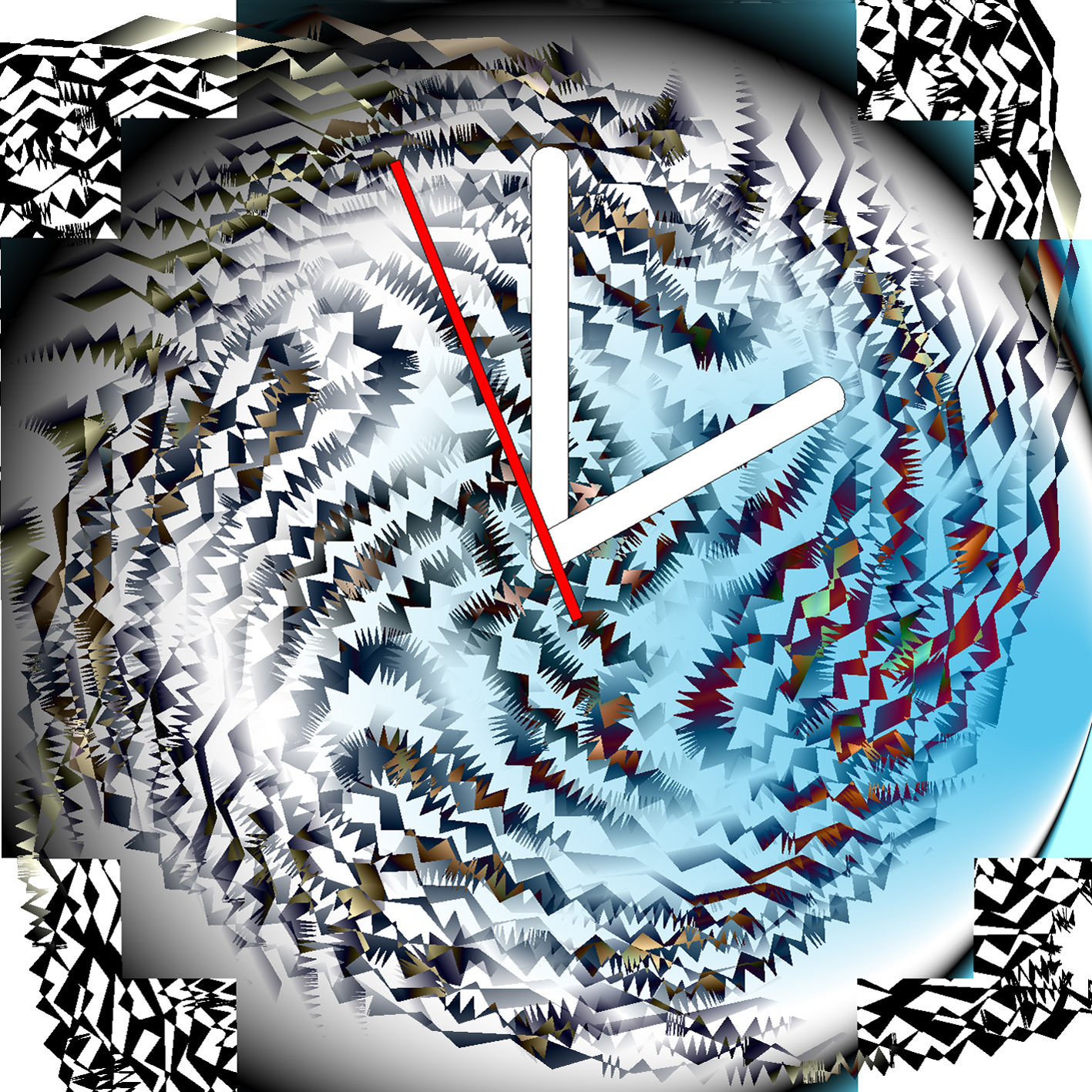 Horloge - Clock : Globe bleu