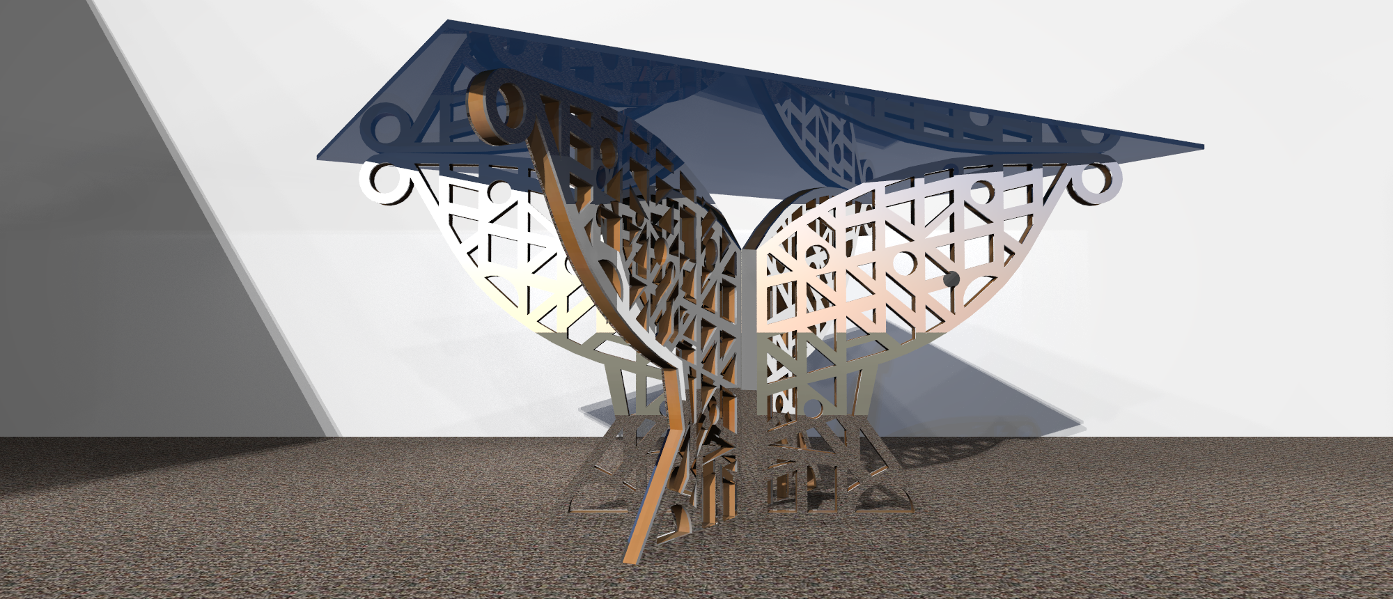 Table rectangulaire 4 pieds obliques Art Déco