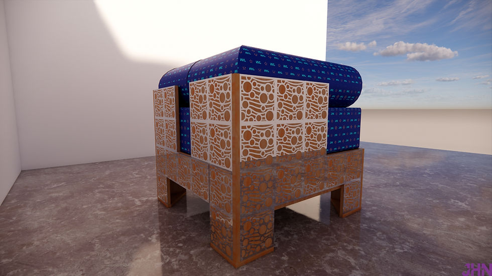 Thumbnail: Fauteuil salon : Bulles Ligne 171-19 Bleu marine