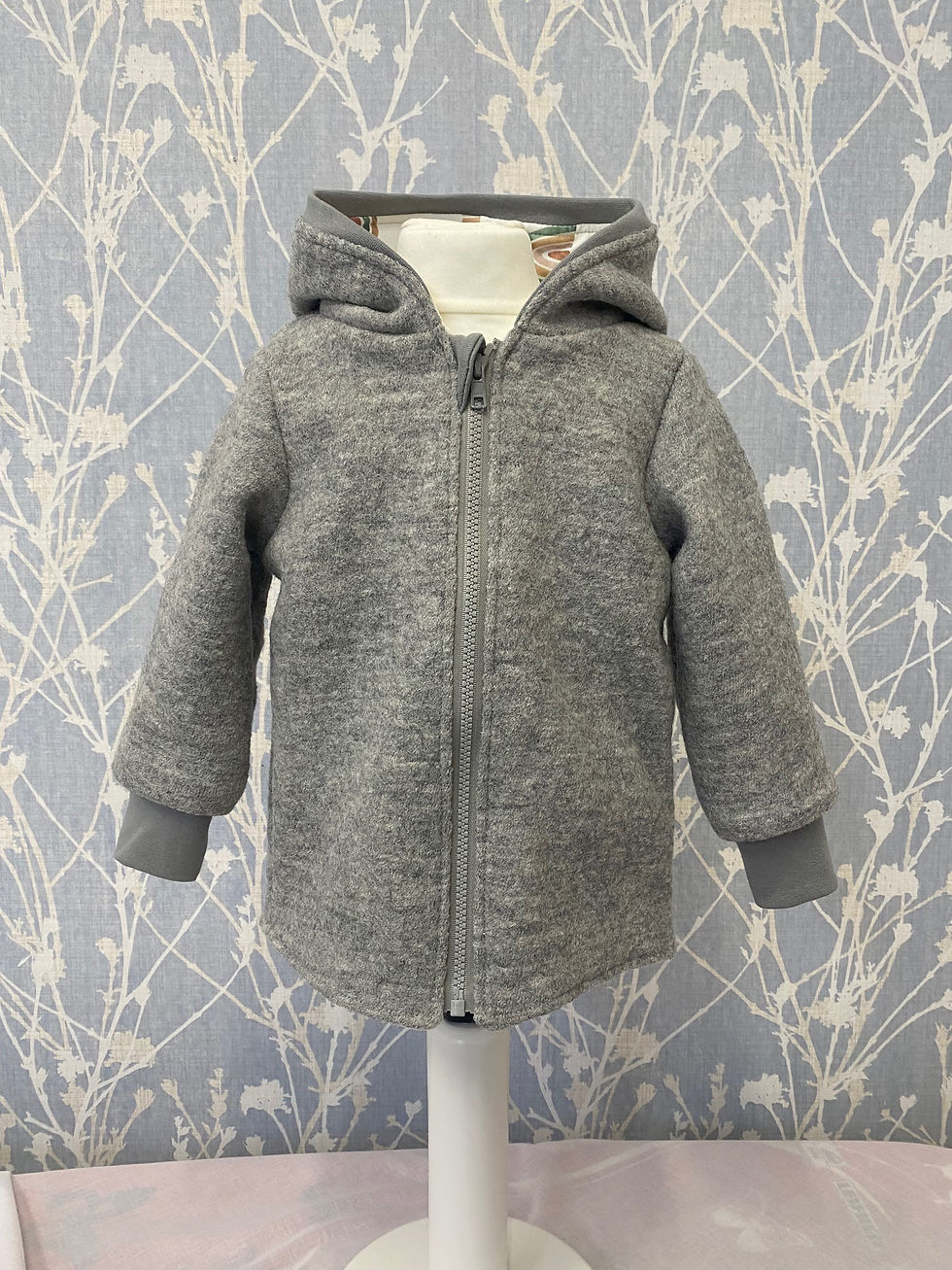 Miniature : Veste de marche gris clair avec fermeture éclair poignets arc-en-ciel en gris clair