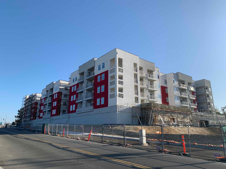 Valencia Pointe apartments san Diego California exterior flyover under construction