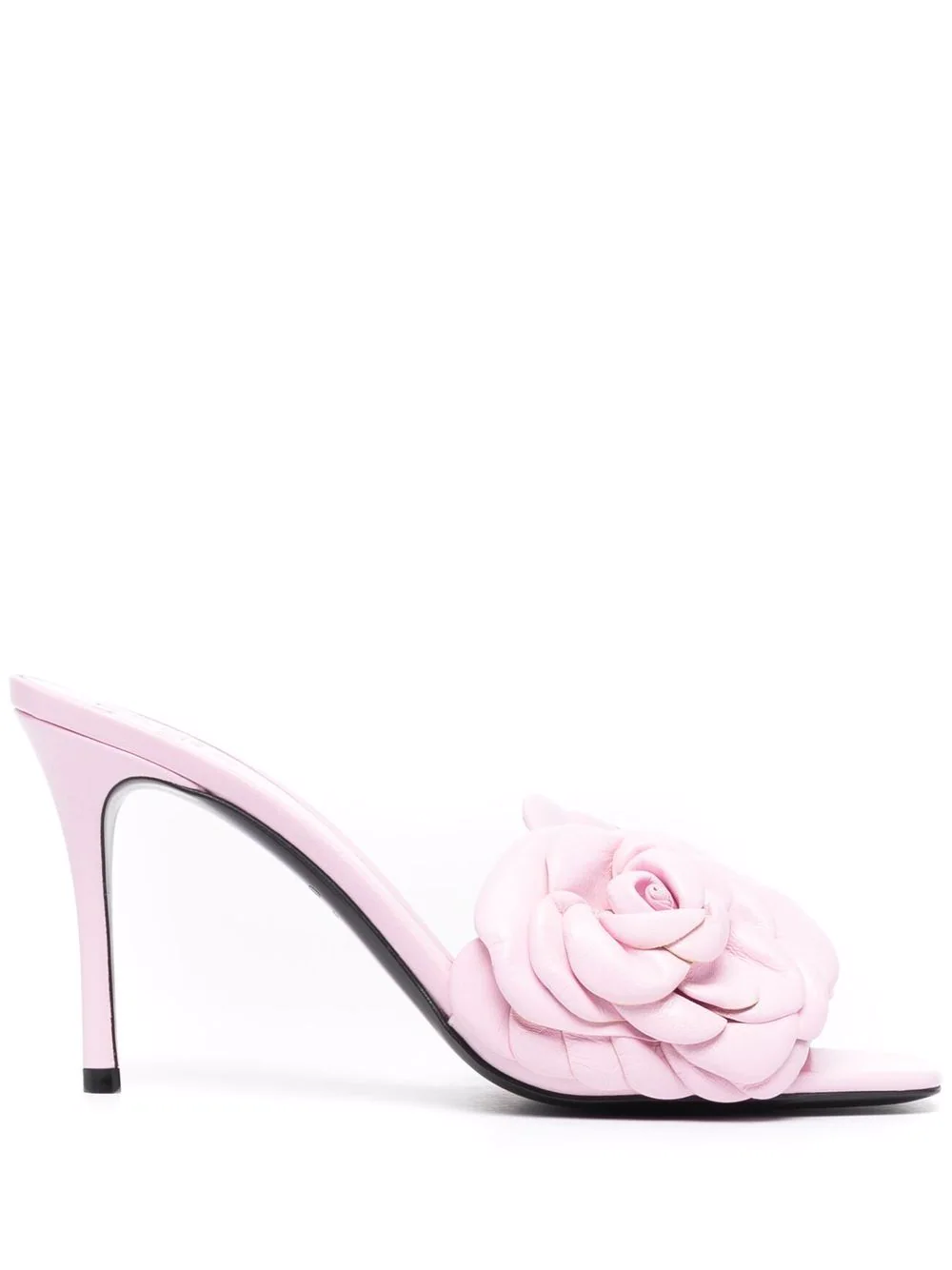 Floral appliqué mules