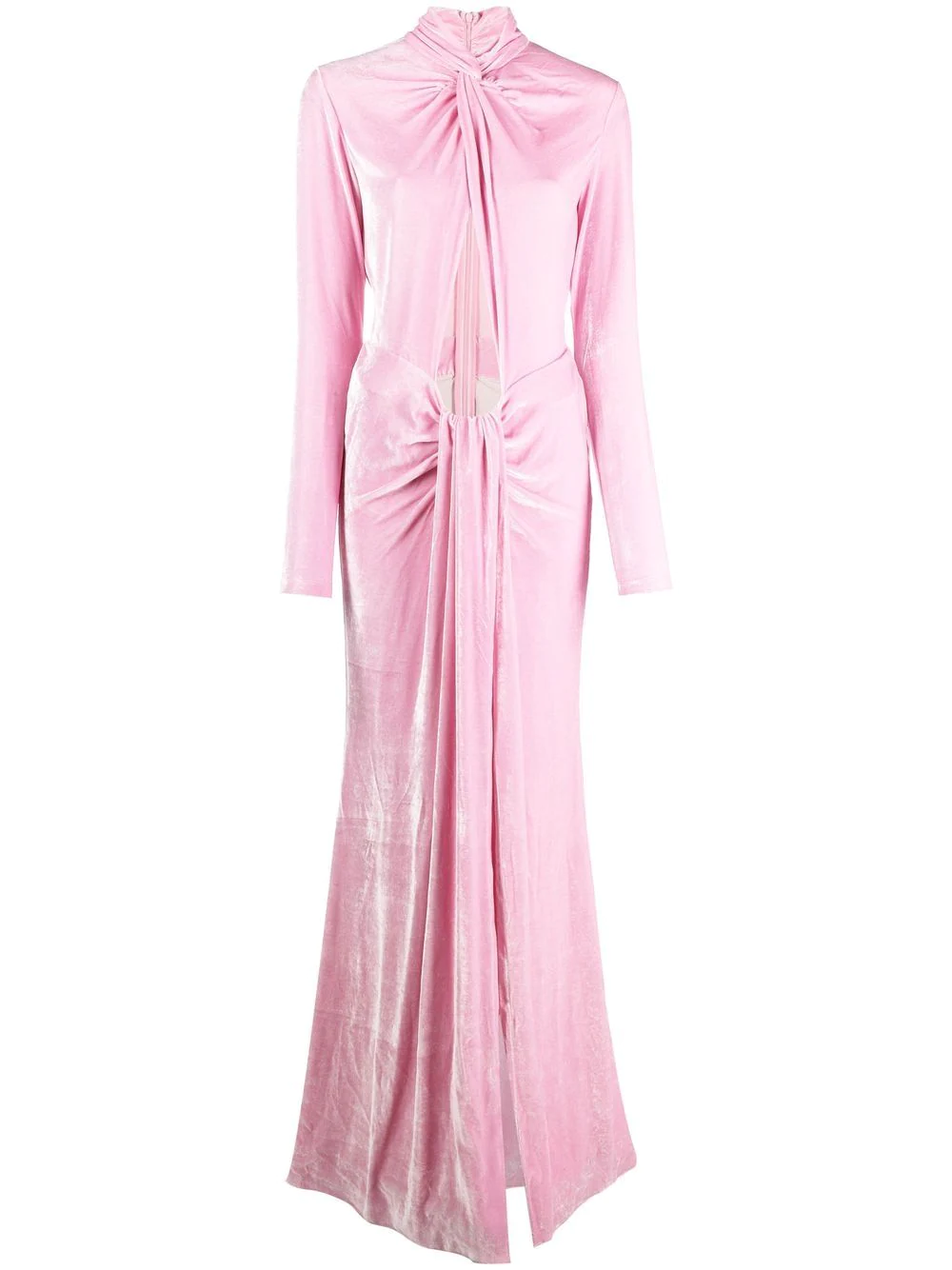 Cut-on draped maxi dress
