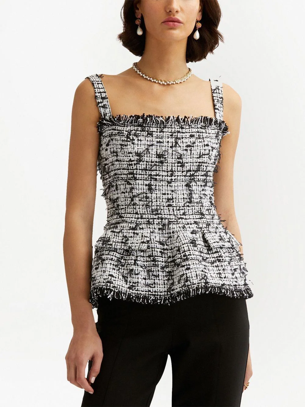 Square-neck peplum top