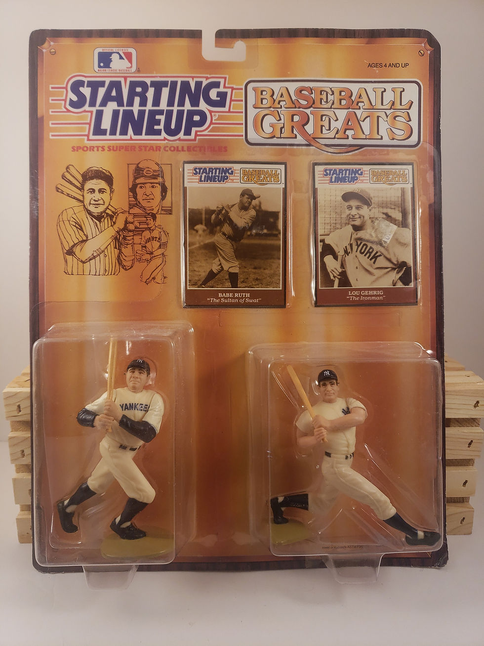 Thumbnail: Kenner Starting Lineup 1989 Baseball Greats Babe Ruth and Lou Gehrig Yankees

