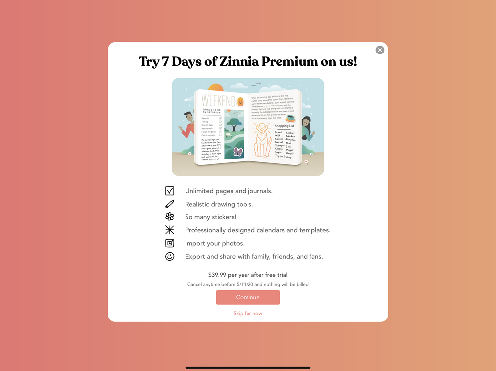 Inside Look at Zinnia App for Creative Journaling