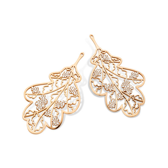 two 18k gold oak pendants that can be worn in combination with the oak studs