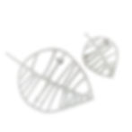 Front view of large and medium brooch in 18k white gold, pavé set with white diamonds.