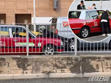 不滿的士司機駕駛態度 鐵騎士趴車頭阻離開被推行500米