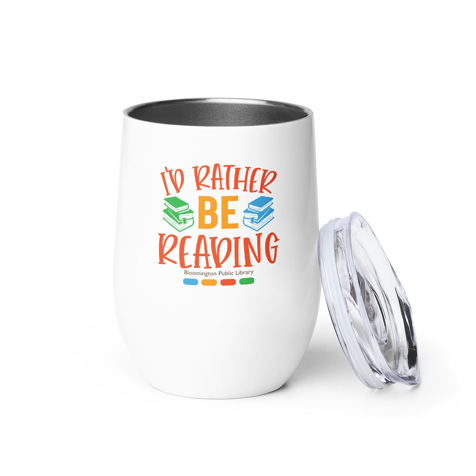 Thumbnail: Drink tumbler with a graphic that says "I'd Rather be Reading"
