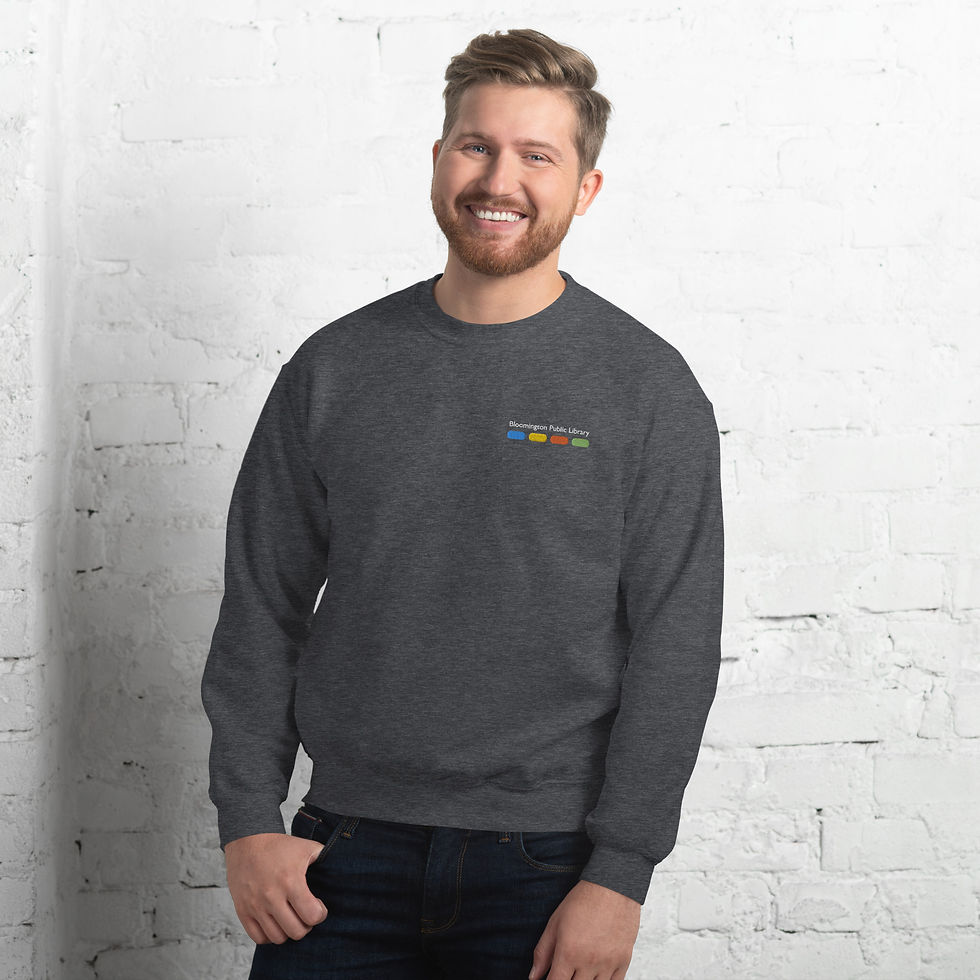 Thumbnail: Sweater with an embroidered Bloomington Library