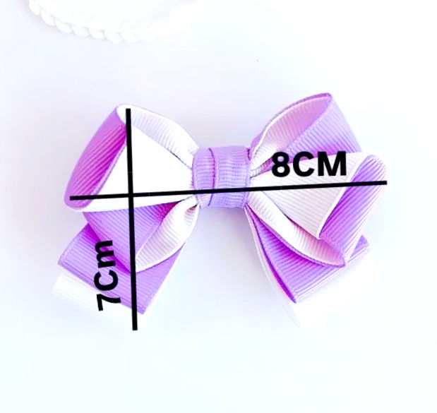 Thumbnail: Lovely Purple and White _Hair Bow