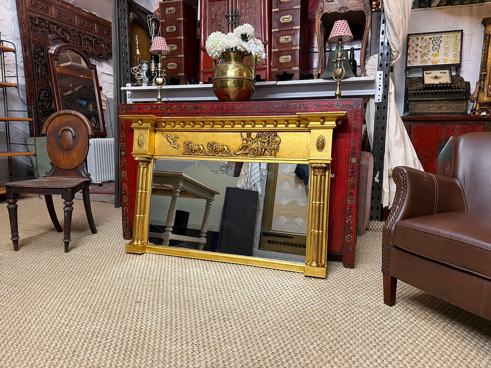 Thumbnail: Empire Mantel Mirror Gilt Wall Mirror Pier Gold Mirror 