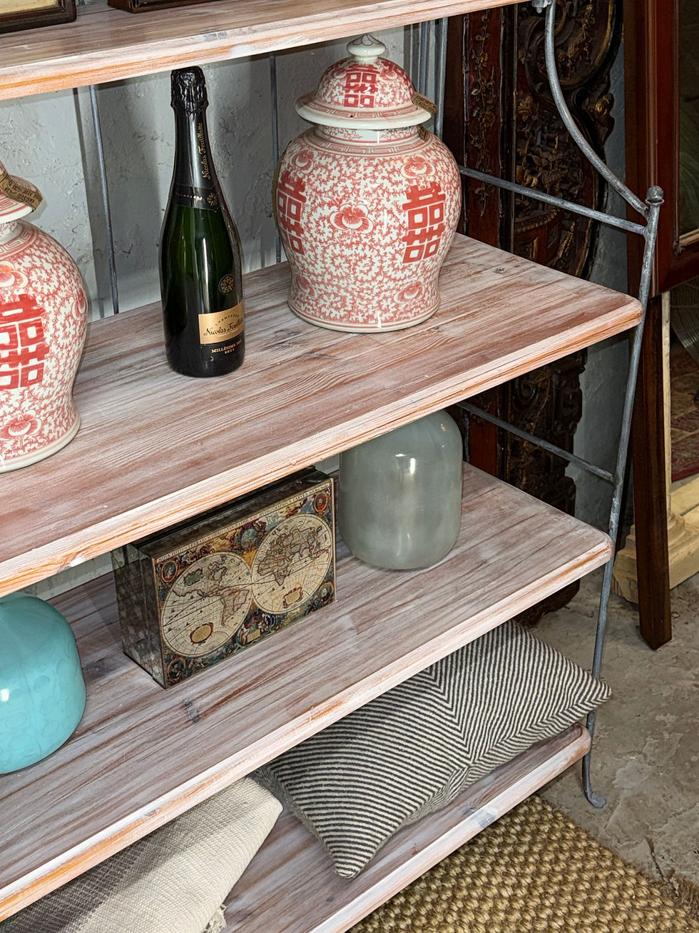 Thumbnail: Limed Bookcase Metal Framed Display Shelving Shop Display Case Unit