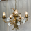 Thumbnail: French Gold and White Chandelier Ceiling Light Floral Pendant