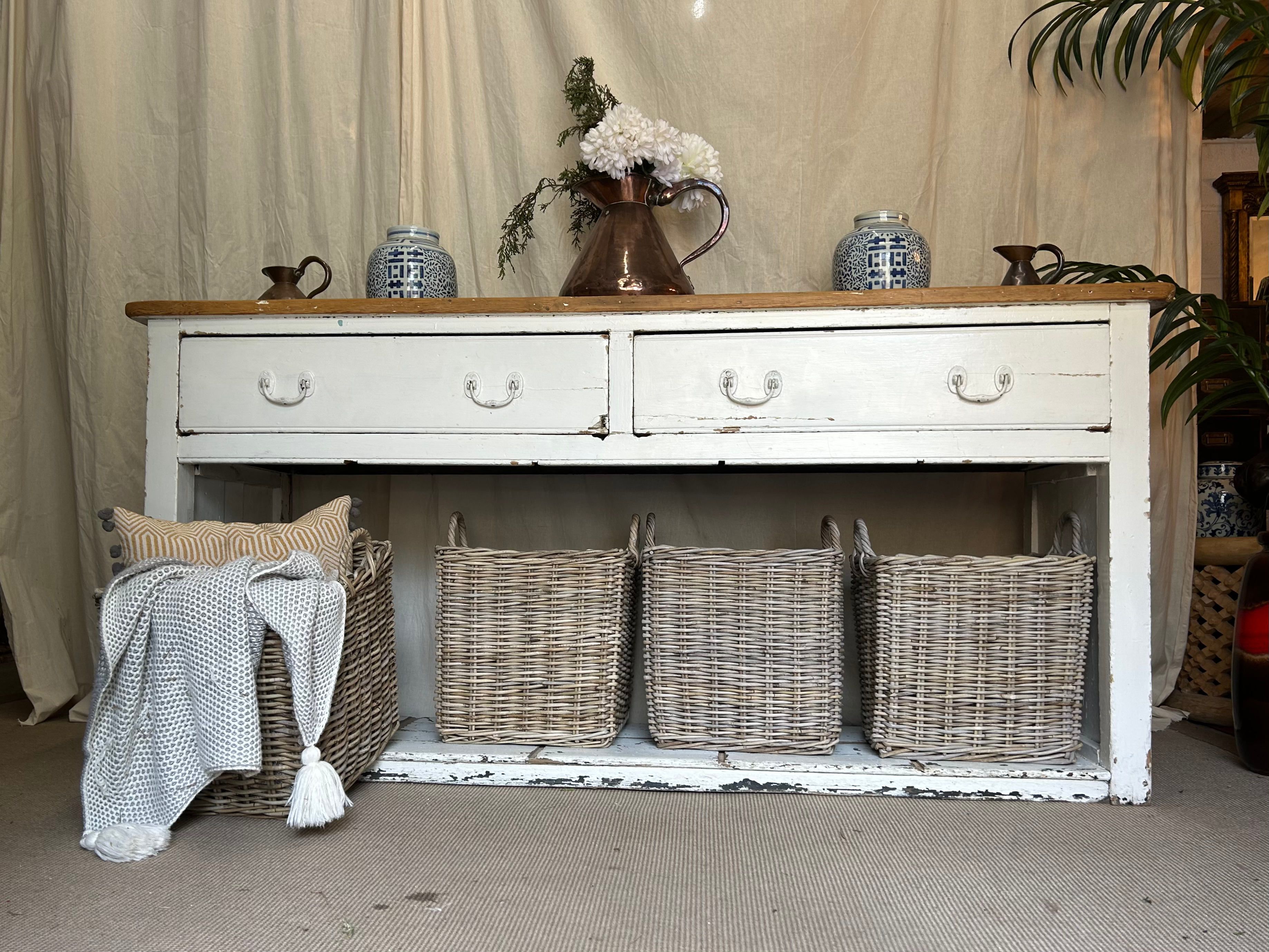 Large Antique kitchen serving table sideboard Victorian kitchen Dresser Cabinet