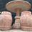Thumbnail: Outdoor Pink Marble Oriental Patio Table And Stools Chinese Table And Stools
