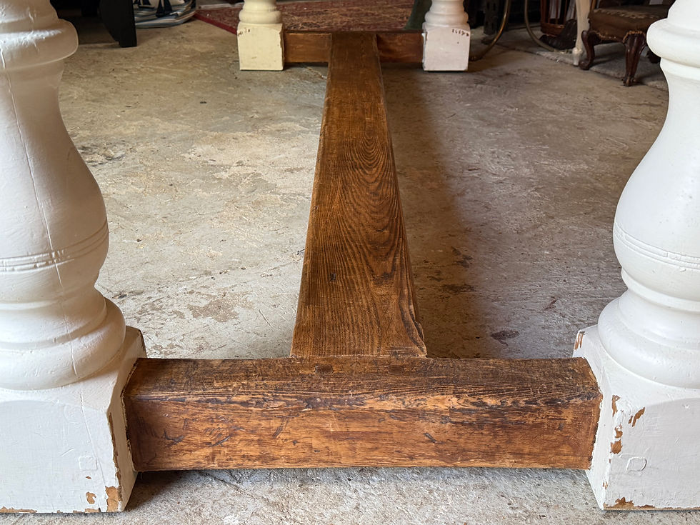 Thumbnail: 10 Seat Dining Table Farmhouse Balustrade Pine Kitchen 7 foot long Table Rustic