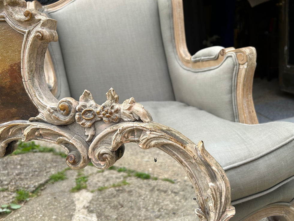 Thumbnail: Antique Spanish Trumeau Wall Mirror Signed De Saldo Fine Art Painting