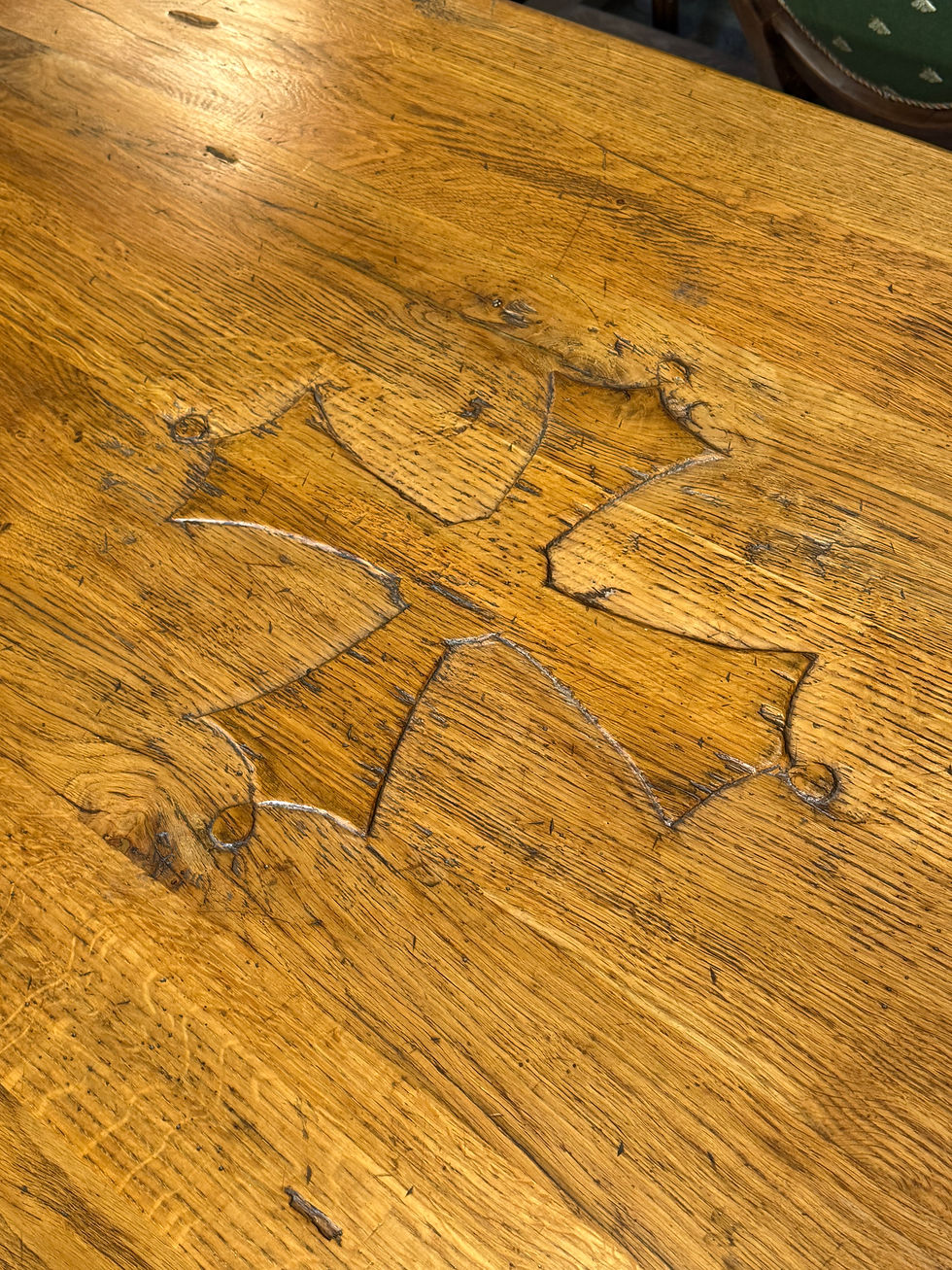Thumbnail: Spanish Oak Dining Table Maltese Cross Large Oak Farmhouse Table Refectory Table