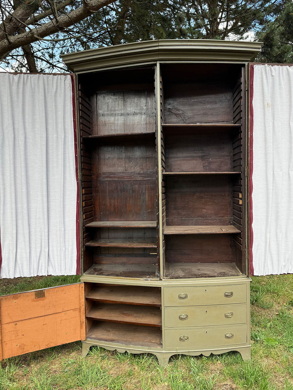 Thumbnail: Large Grandeur Georgian Painted Bookcase Display Cabinet 