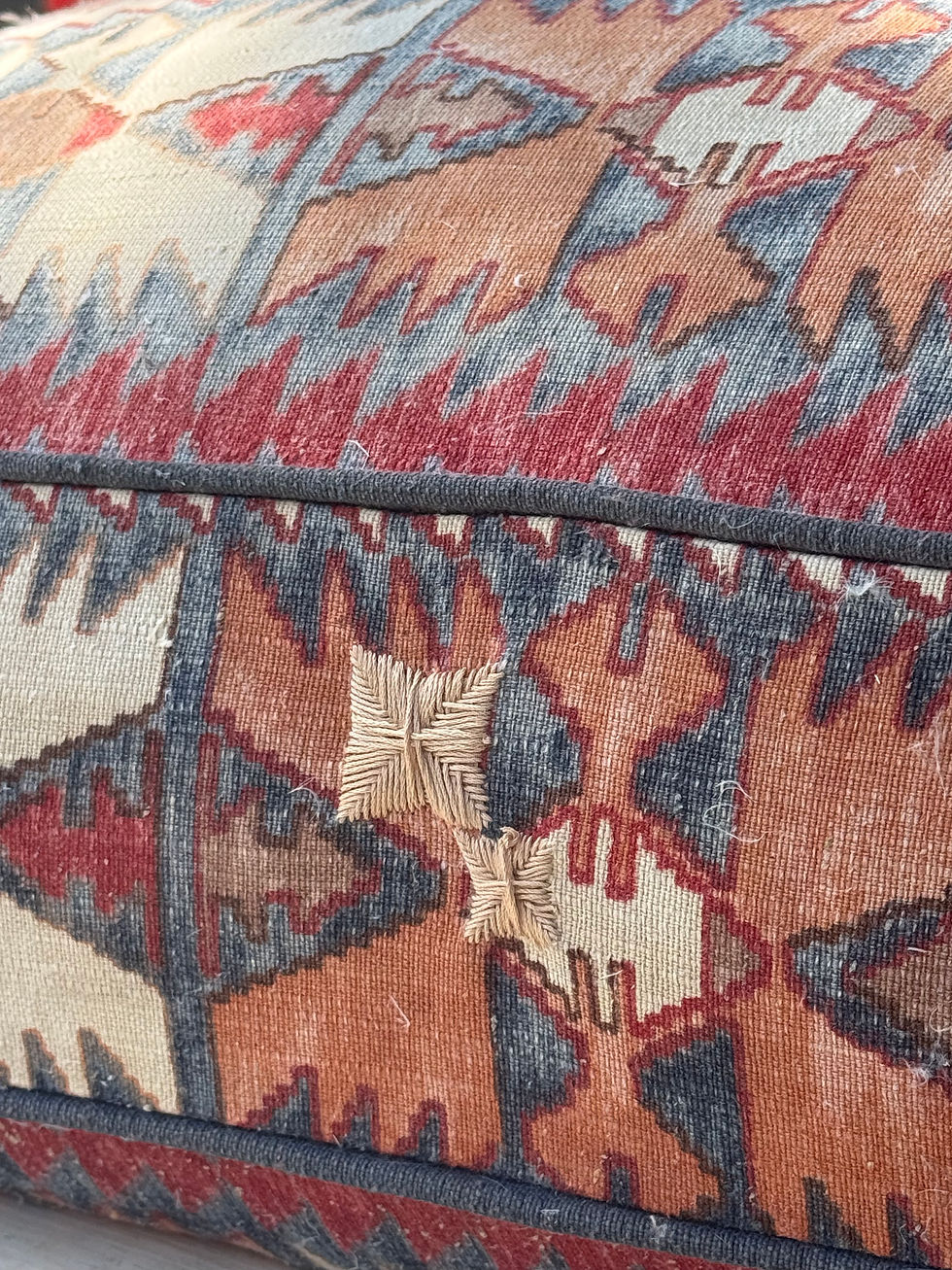 Thumbnail: Kilim Style Upholstered Two Seater Sofa Country Plush Settee Tetrad Style Couch