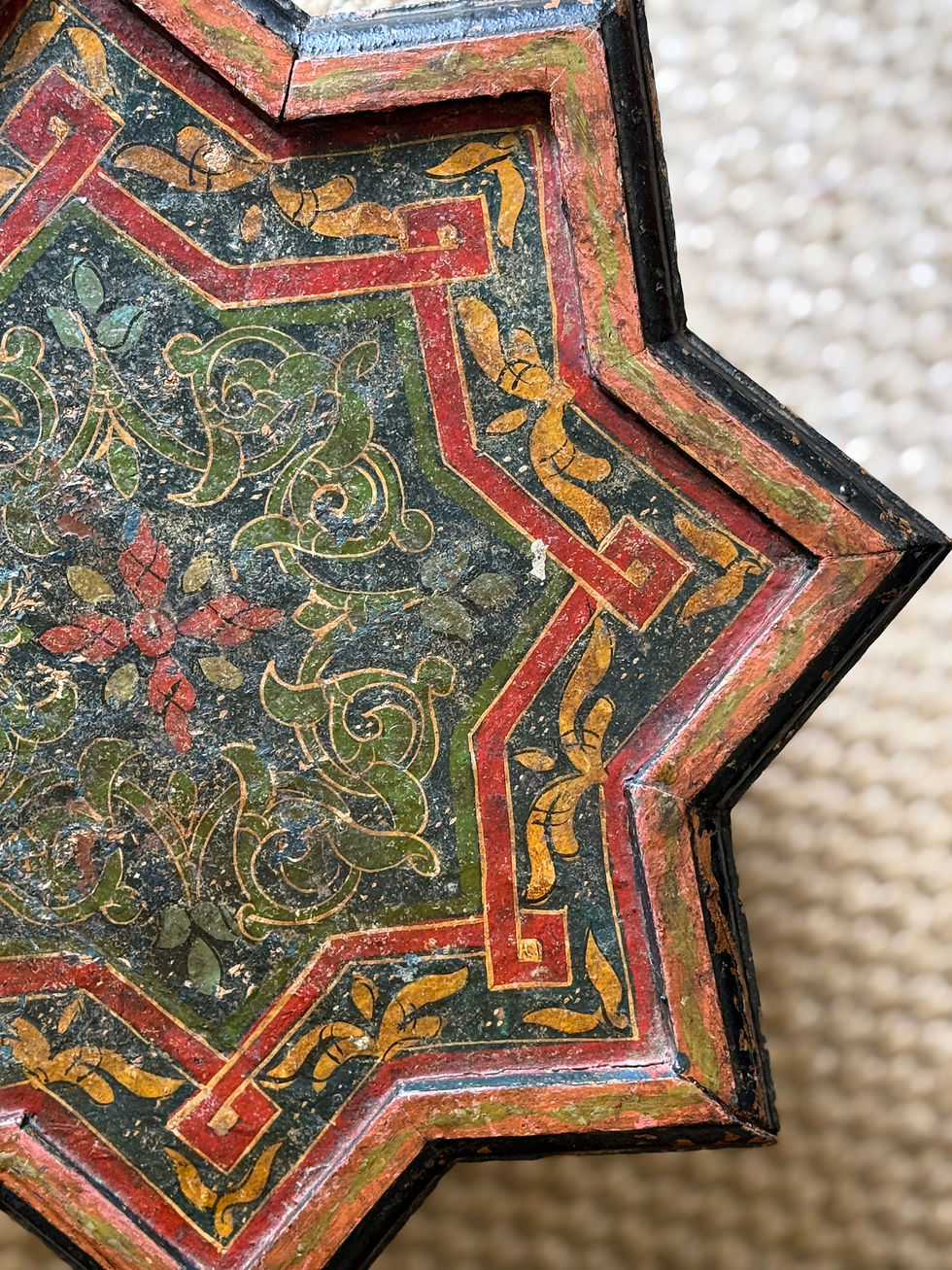 Thumbnail: Stunning Pair of Moroccan Antique Painted Side Tables