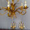 Thumbnail: Antique Bronze Brass Wheatsheaf Chandelier Ceiling Pendant Lamp French Light