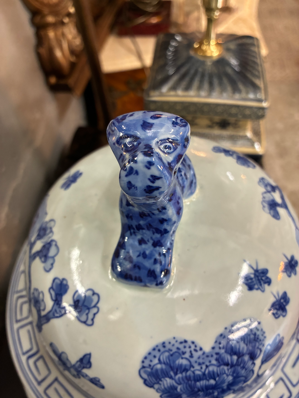 Thumbnail: Pair of Porcelain Chinese Style Lidded Vases Oriental Ginger Jars by Altfield Bl