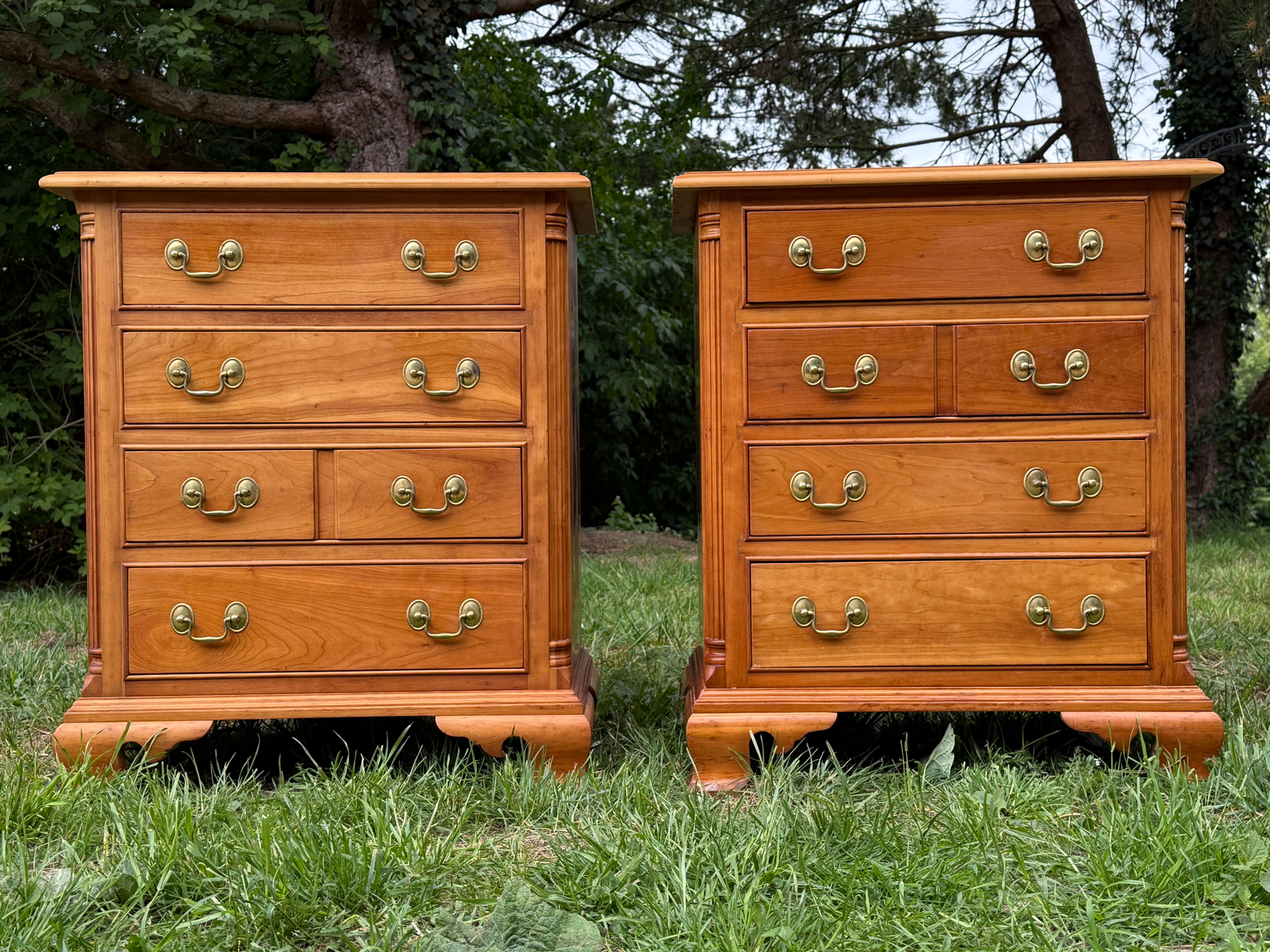 Pair of Regency Style Bedside Tables Chest of Drawers Stickley Side Tables